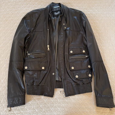 Giacca in pelle Vintage Dolce & Gabbana 52