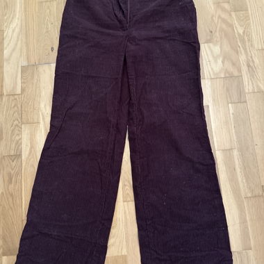 Pantalon vintage velours colleté couleur Bourdeau 