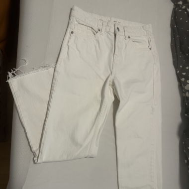 Jeans blanc coupe droite