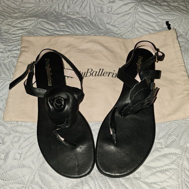 Sandali estivi in pelle Pretty Ballerinas, neri, Taglia 40