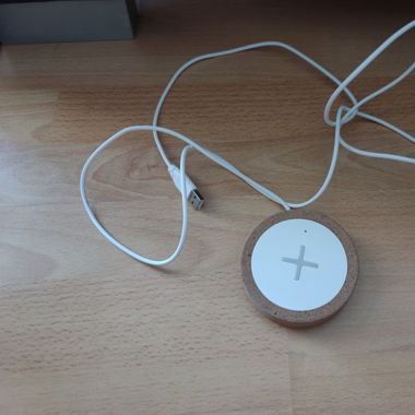 Wireless Charger, White/Cork