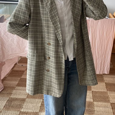 Blazer oversize a quadri
