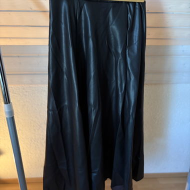 Gonna maxi marrone in finta pelle marrone
