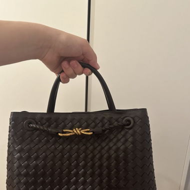 Andiamo Tasche Bottega Style Braun/Dunkelrot