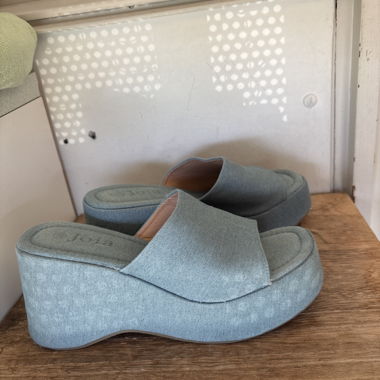 Denim Plateau-Schuhe