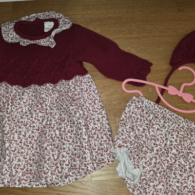 Baby Kleid Set Bordeaux