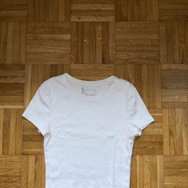 t-shirt blanc crop top