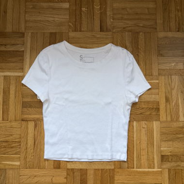 T-shirt bianca crop top