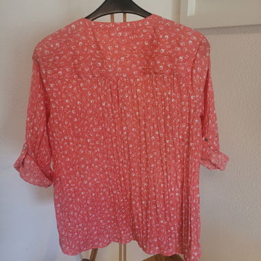 CURVY coral-red tunic-blouse by Canda