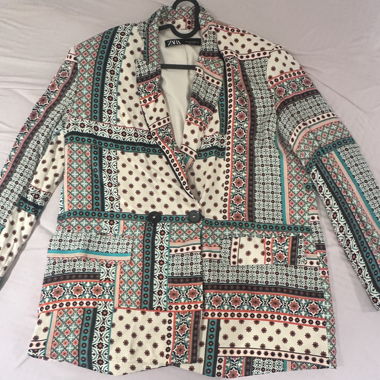 Blazer Zara fantaisie multicolore, jamais porté