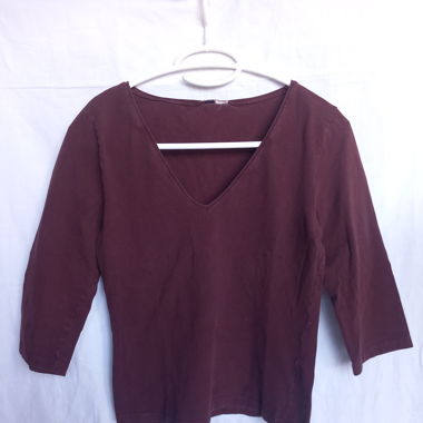 Pull brun à manches 3/4