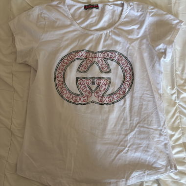 T-shirt con logo Gucci bianco