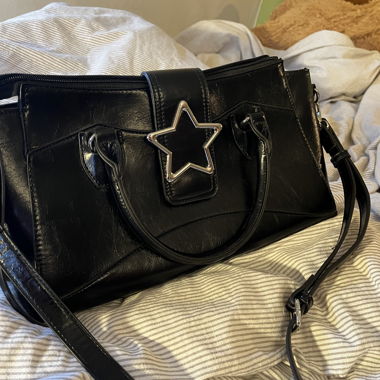 NEW handbag with star - black