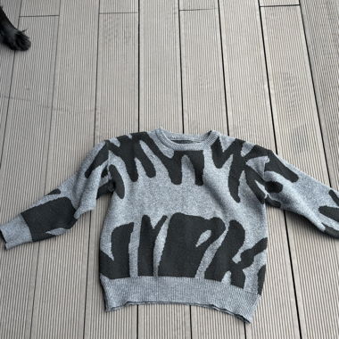 Pull gris-noir