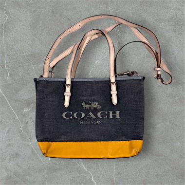 beautiful vintage coach jeans optic bag