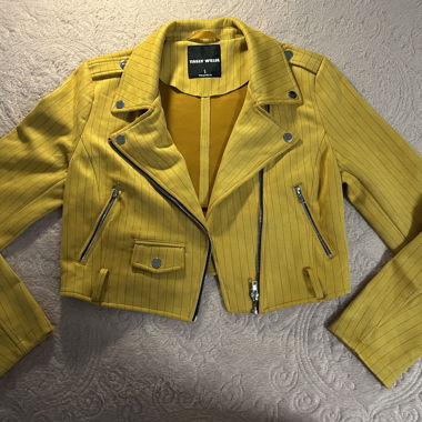 Gelbe gestreifte Jacke Grösse S