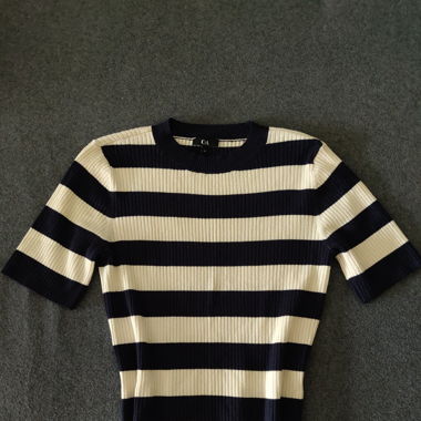 Streifen Pullover-T-Shirt