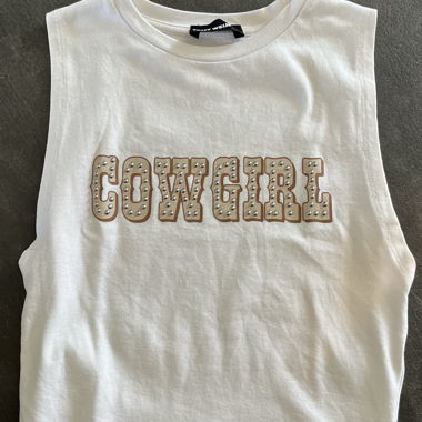 White Cowgirl Tank Top