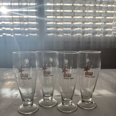 4 Verres à Bière Hürlimann Bräu