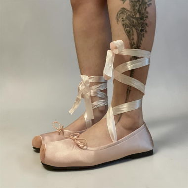 Rosa Satin-Ballerinas
