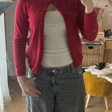 Gilet en maille rouge