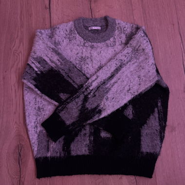 Pull Zara gris/noir