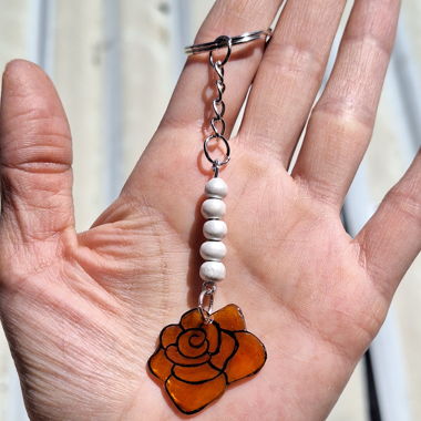 Porte-clés avec rose