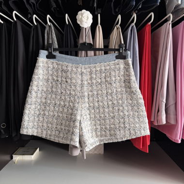 Shorts en tweed Claudie Pierlot blanc gris bleu