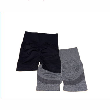 shorts de sport froncés gris et noir