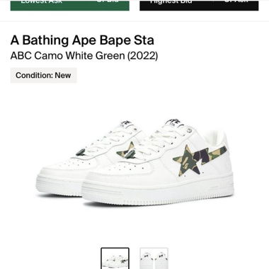 A Bathing Ape Bape Sta ABC Camo Blanc Vert (2022)