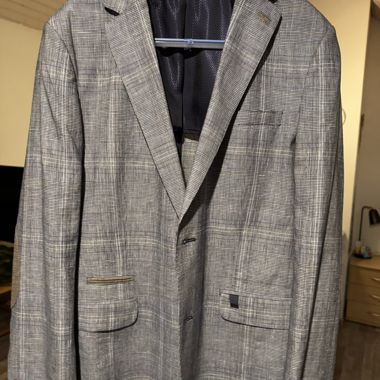 WEIS blazer uomo grigio a quadri taglia 50