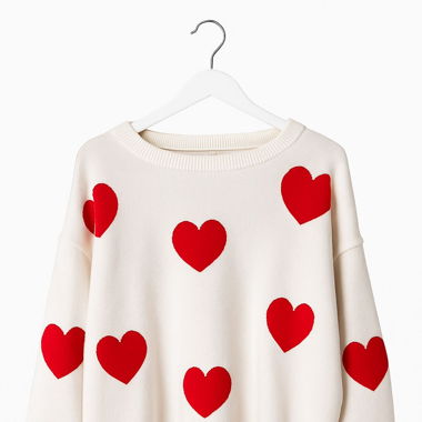 Herz Strick-Pullover