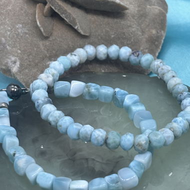 Light Blue Larimar Bead Bracelets 1 piece