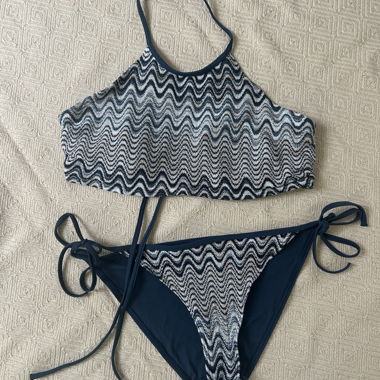 Two-piece bikini blue/white