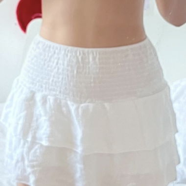 mini ruffle white skort 