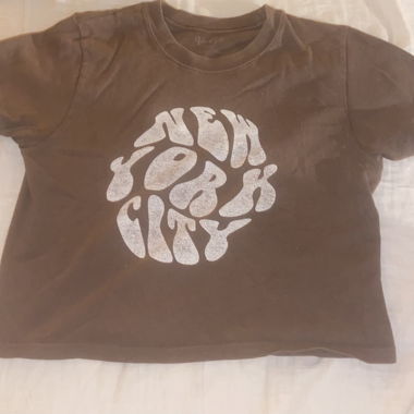 Brown T-shirt with graphic motif NEW YORK CITY