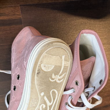 Authentic Gucci GG High Logo Pink Sneakers - EU38