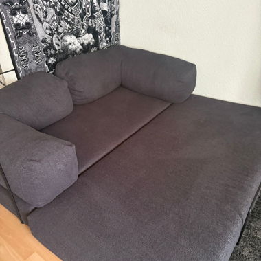 Canapé-lit en tissu gris foncé