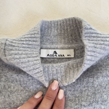 Gray knit sweater