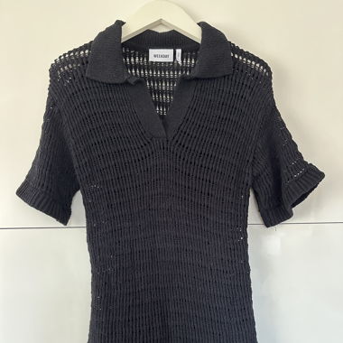 Poloshirt Strick schwarz
