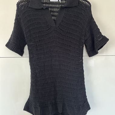 Polo in maglia nero