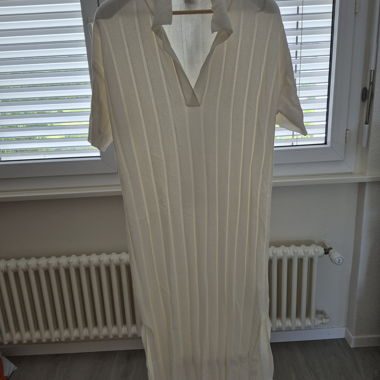 Robe blanc crème côtelé 