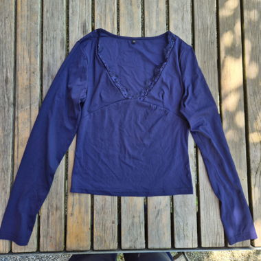 Dark Long-Sleeve Top with Lace