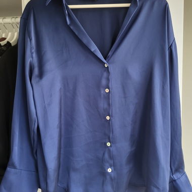 Zara Satinbluse blau