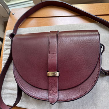 Burgundy leather crossbody bag Sézane