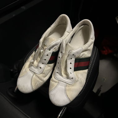 Gucci Sneaker ohne Schnürsenkel, weiss