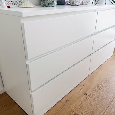 Comò bianco a 6 cassetti