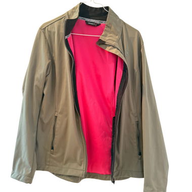 Veste Softshell – Kaki avec doublure intérieure rose