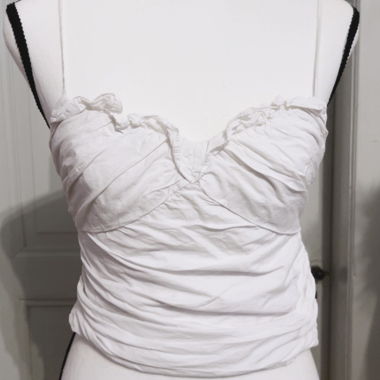 White Ruched Crop Top