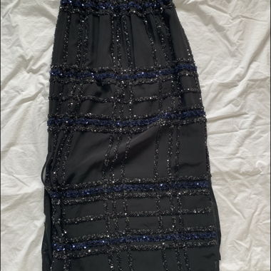 Skirt with Sequin Pattern -  Black & Dark blue